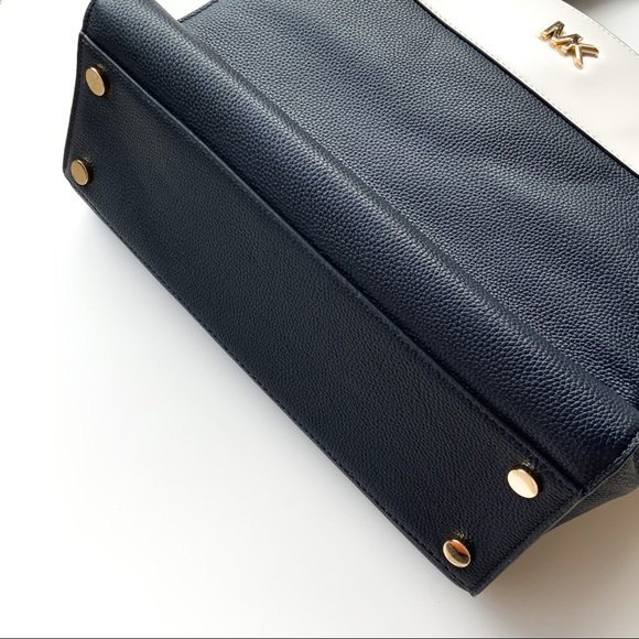 Michael Kors Reagan Large Satchel Bag blue white - Picture 6 of 14